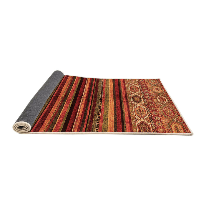 Sideview of Abstract Orange Modern Rug, abs597org