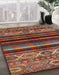 Abstract Saffron Red Modern Rug in Family Room, abs597