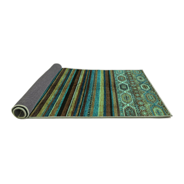 Sideview of Abstract Turquoise Modern Rug, abs597turq