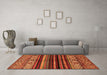 Machine Washable Abstract Orange Modern Area Rugs in a Living Room, wshabs597org