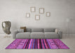 Machine Washable Abstract Purple Modern Area Rugs in a Living Room, wshabs597pur