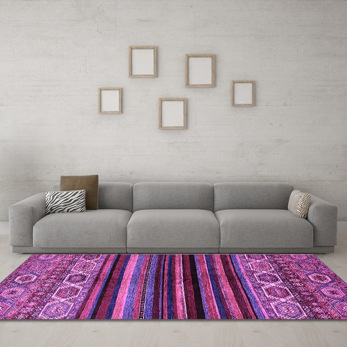 Machine Washable Abstract Purple Modern Area Rugs in a Living Room, wshabs597pur