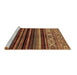 Sideview of Machine Washable Abstract Brown Modern Rug, wshabs597brn