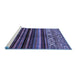 Sideview of Machine Washable Abstract Blue Modern Rug, wshabs597blu