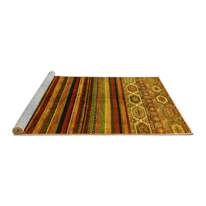 Sideview of Machine Washable Abstract Yellow Modern Rug, wshabs597yw