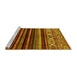 Sideview of Machine Washable Abstract Yellow Modern Rug, wshabs597yw