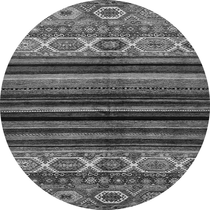 Round Abstract Gray Modern Rug, abs597gry