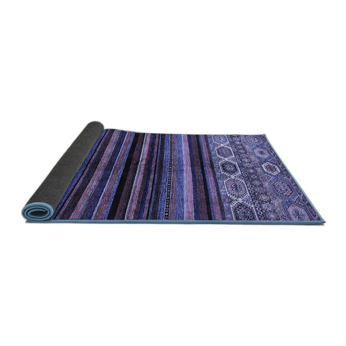 Sideview of Abstract Blue Modern Rug, abs597blu