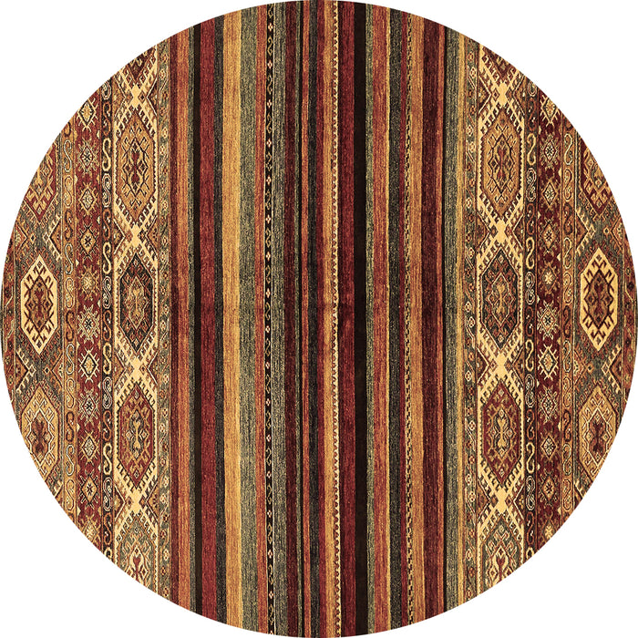 Round Abstract Brown Modern Rug, abs597brn