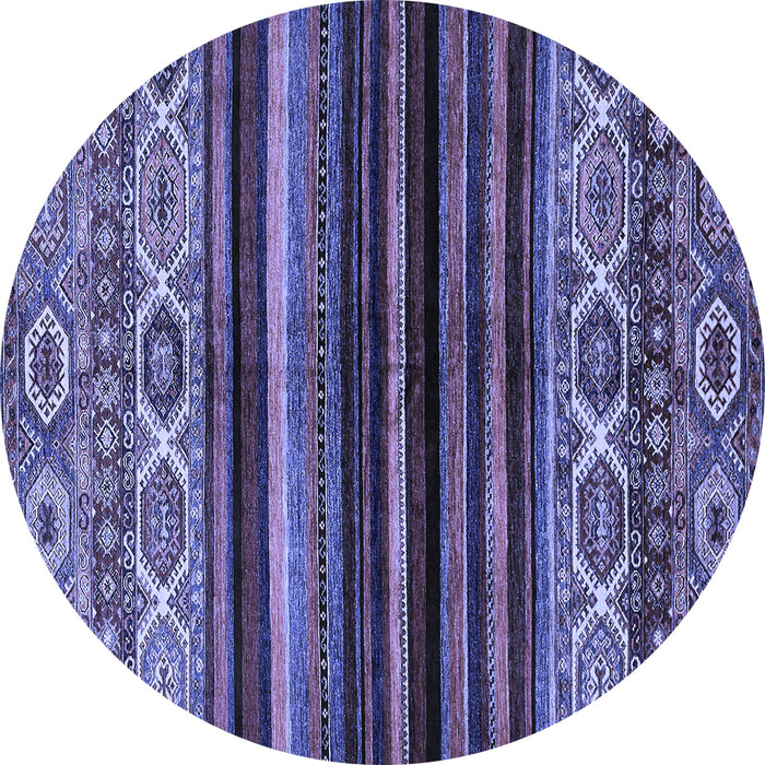 Round Abstract Blue Modern Rug, abs597blu