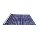 Sideview of Machine Washable Abstract Blue Modern Rug, wshabs598blu