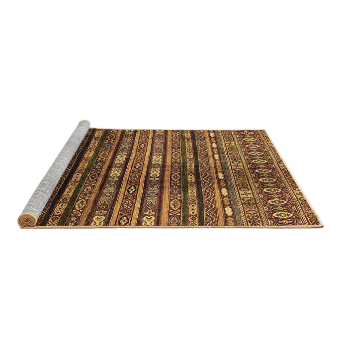 Sideview of Machine Washable Abstract Brown Modern Rug, wshabs598brn