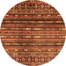 Round Abstract Orange Modern Rug, abs598org