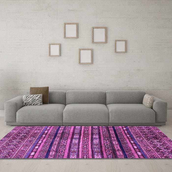 Machine Washable Abstract Purple Modern Area Rugs in a Living Room, wshabs598pur