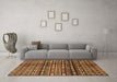 Machine Washable Abstract Brown Modern Rug in a Living Room,, wshabs598brn