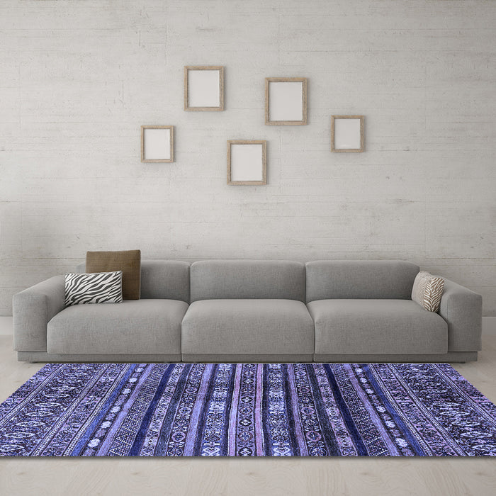 Machine Washable Abstract Blue Modern Rug in a Living Room, wshabs598blu