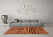 Machine Washable Abstract Orange Modern Area Rugs in a Living Room, wshabs598org