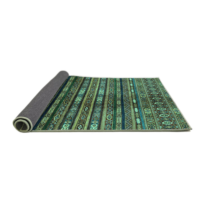 Sideview of Abstract Turquoise Modern Rug, abs598turq