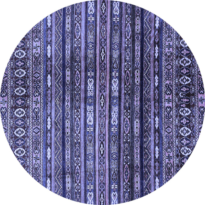 Round Abstract Blue Modern Rug, abs598blu