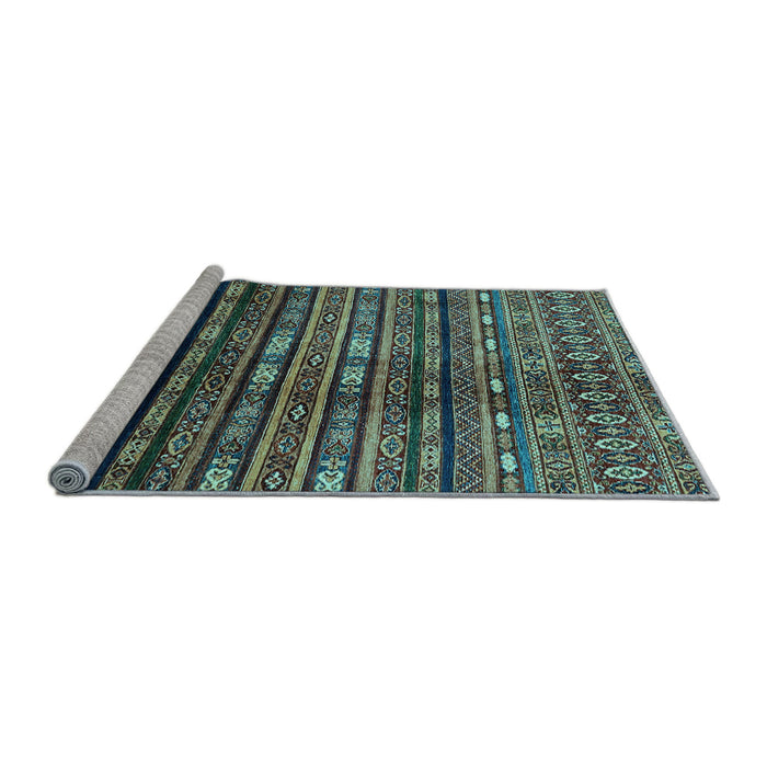 Sideview of Machine Washable Abstract Light Blue Modern Rug, wshabs598lblu