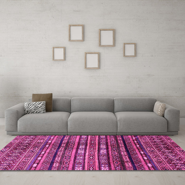 Machine Washable Abstract Pink Modern Rug in a Living Room, wshabs598pnk