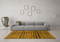 Machine Washable Abstract Yellow Modern Rug, wshabs598yw