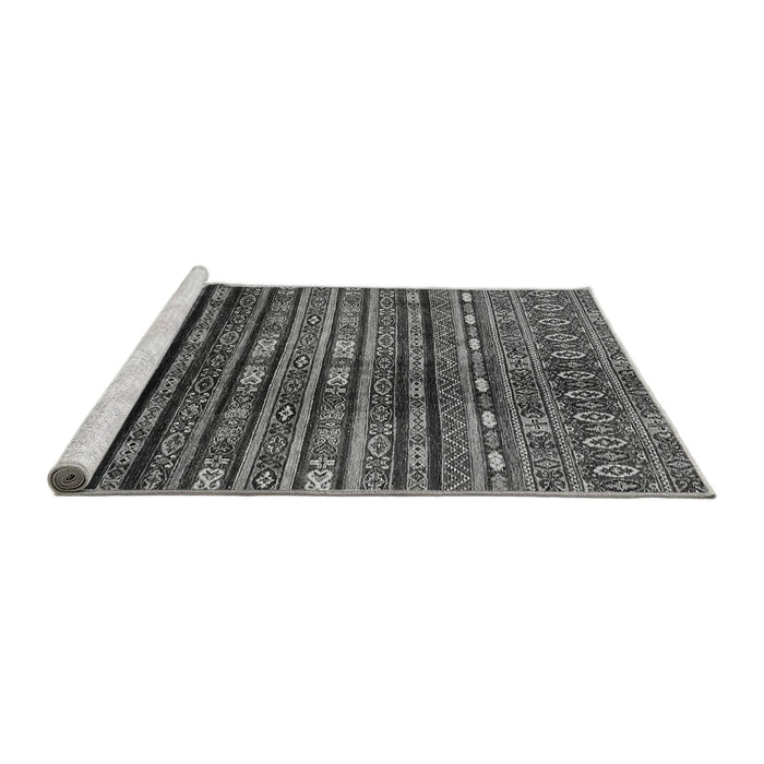 Sideview of Machine Washable Abstract Gray Modern Rug, wshabs598gry