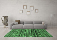 Machine Washable Abstract Emerald Green Modern Rug, wshabs598emgrn