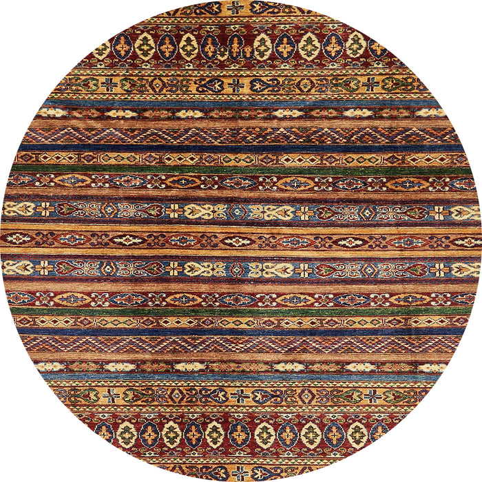 Round Abstract Red Modern Rug, abs598