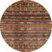 Round Abstract Red Modern Rug, abs598