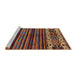 Sideview of Machine Washable Abstract Saffron Red Rug, wshabs599