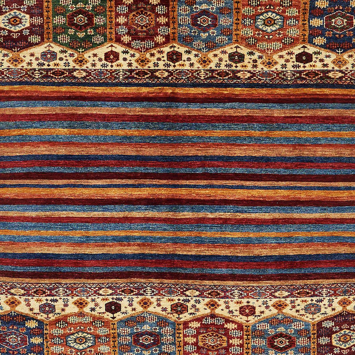 Machine Washable Abstract Saffron Red Rug, wshabs599