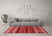 Machine Washable Abstract Red Modern Rug, wshabs599red