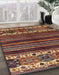 Machine Washable Abstract Saffron Red Rug in a Family Room, wshabs599