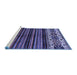 Sideview of Machine Washable Abstract Blue Modern Rug, wshabs599blu