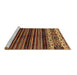 Sideview of Machine Washable Abstract Brown Modern Rug, wshabs599brn