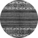 Round Abstract Gray Modern Rug, abs599gry