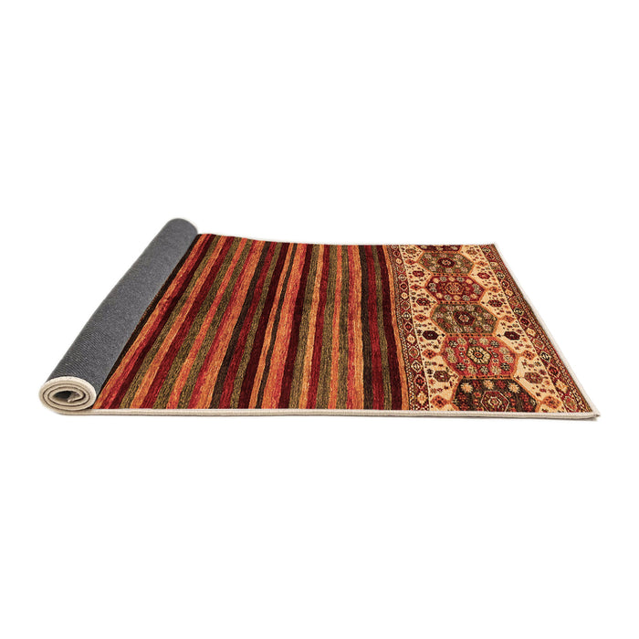 Sideview of Abstract Orange Modern Rug, abs599org