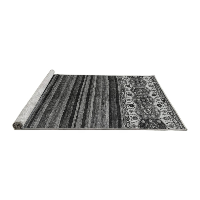 Sideview of Machine Washable Abstract Gray Modern Rug, wshabs599gry