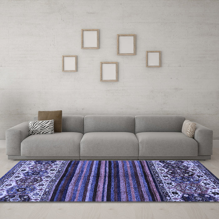 Machine Washable Abstract Blue Modern Rug in a Living Room, wshabs599blu
