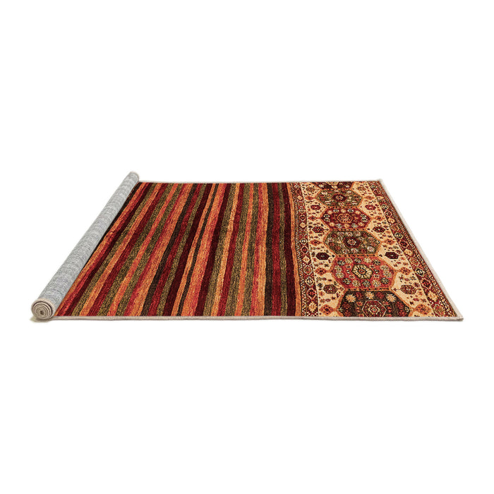 Sideview of Machine Washable Abstract Orange Modern Area Rugs, wshabs599org
