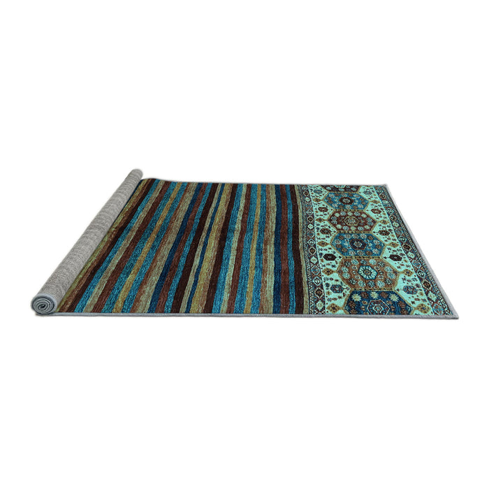 Sideview of Machine Washable Abstract Light Blue Modern Rug, wshabs599lblu