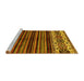 Sideview of Machine Washable Abstract Yellow Modern Rug, wshabs599yw