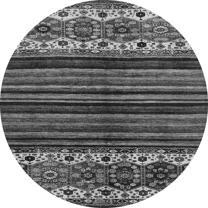 Round Machine Washable Abstract Gray Modern Rug, wshabs599gry