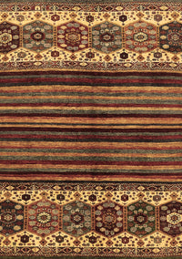 Abstract Brown Modern Rug, abs599brn