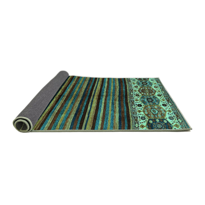 Sideview of Abstract Turquoise Modern Rug, abs599turq