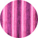 Round Machine Washable Abstract Pink Modern Rug, wshabs59pnk