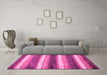 Machine Washable Abstract Pink Modern Rug in a Living Room, wshabs59pnk