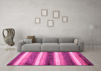 Machine Washable Abstract Pink Modern Rug, wshabs59pnk