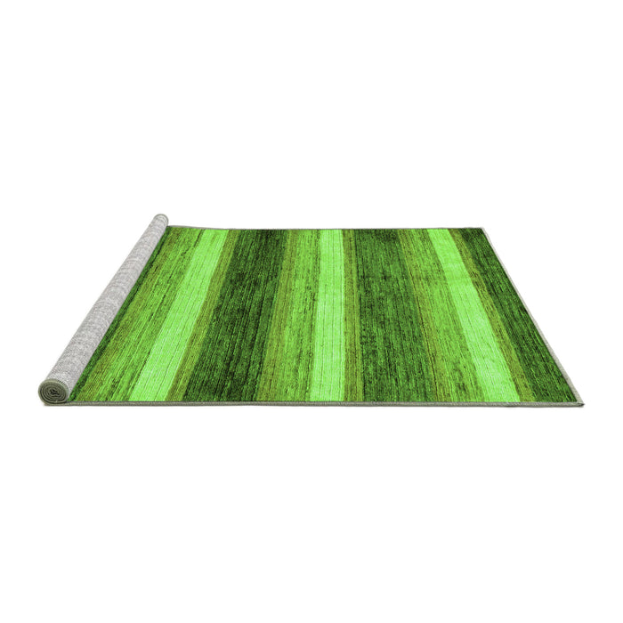 Sideview of Machine Washable Abstract Green Modern Area Rugs, wshabs59grn